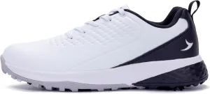 Mens Golf Shoes Waterproof Non-Slip Spiked Lightweight Outdoor Sport Walking Training Sneakers White US 7-12