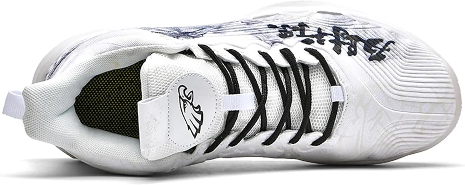 Men's High-Top Basketball ShoesWear-Resistant and Anti-Slip Soles Running Shoes Graffiti Design Fashionable Sports Shoes