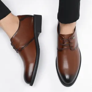 Men's Invisible Height Increasing Elevator Shoes, Lace-up Leather Dress Oxfords, Patent Leather Formal Wedding & Prom Heels