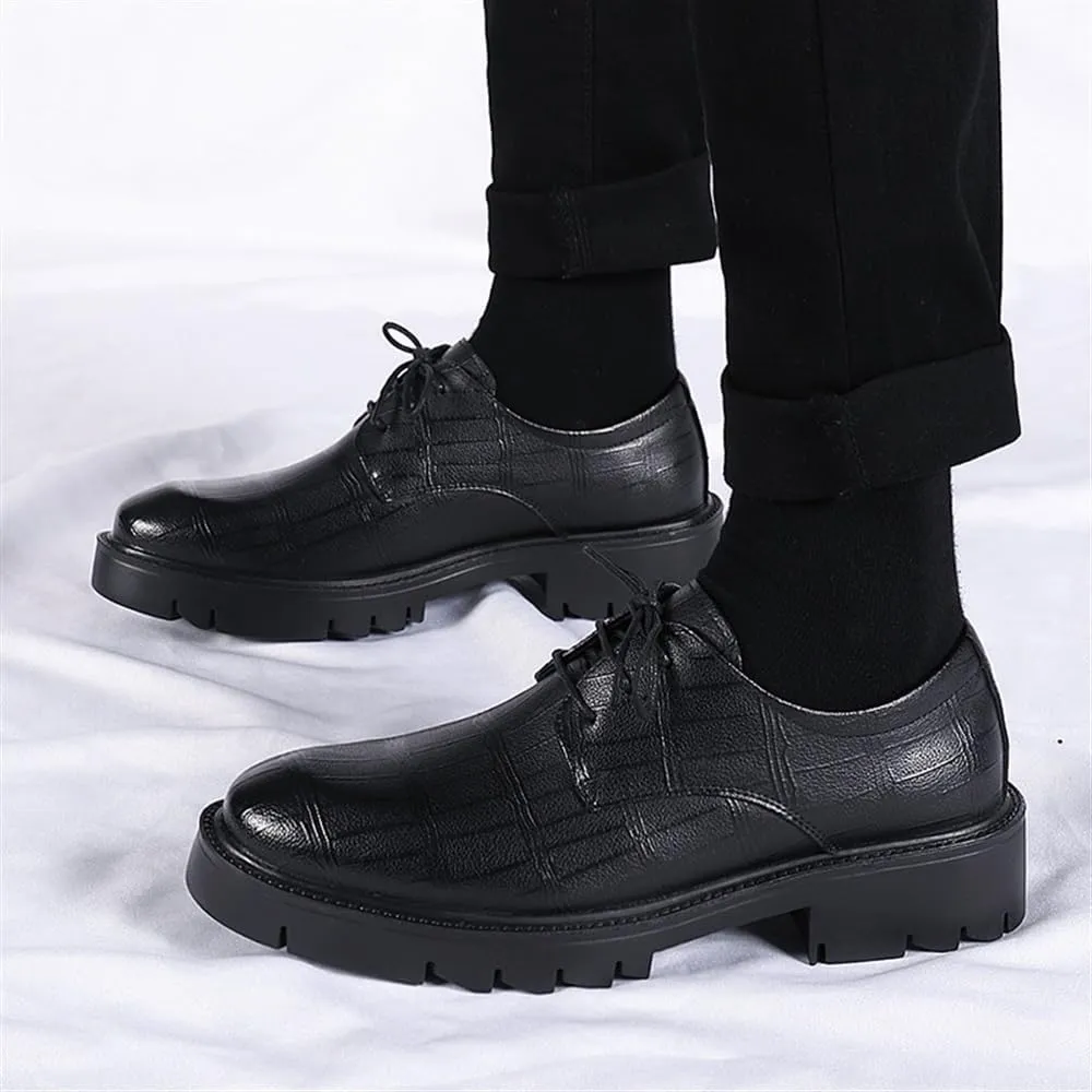 Men's Invisible Height Increasing Elevator Shoes Men Platform High Heel Formal Men New Genuine Leather Business Shoe Man Oxford Elevator Dress Shoes