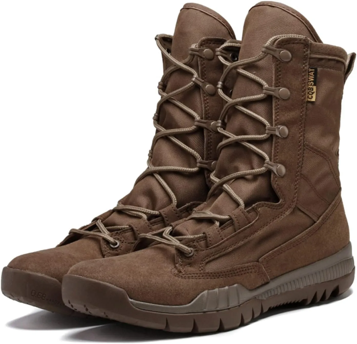 Men's Leather Military Tactical Boots Lightweight Work Boots Desert Combat Boots with Lifting Shoe String