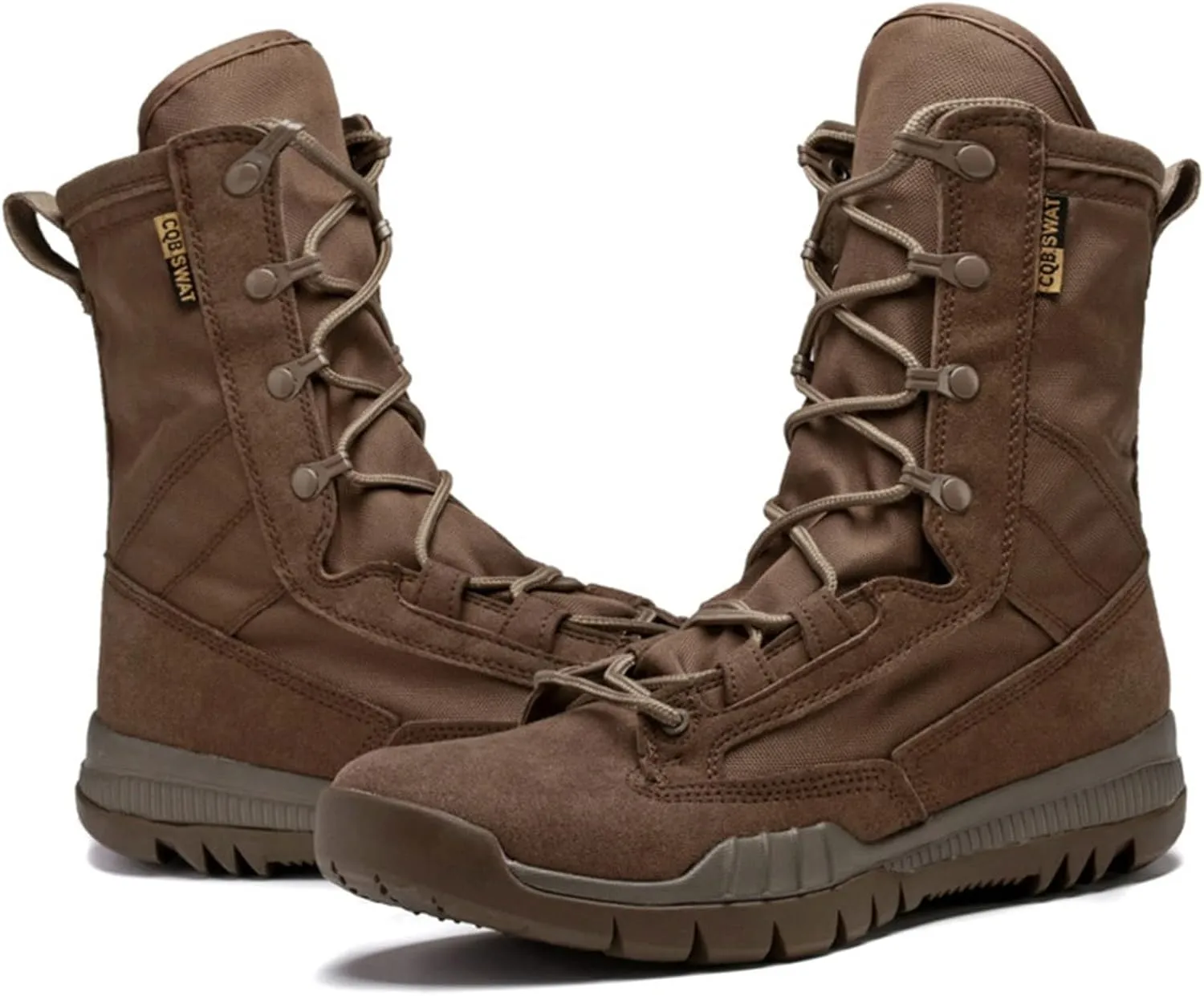 Men's Leather Military Tactical Boots Lightweight Work Boots Desert Combat Boots with Lifting Shoe String