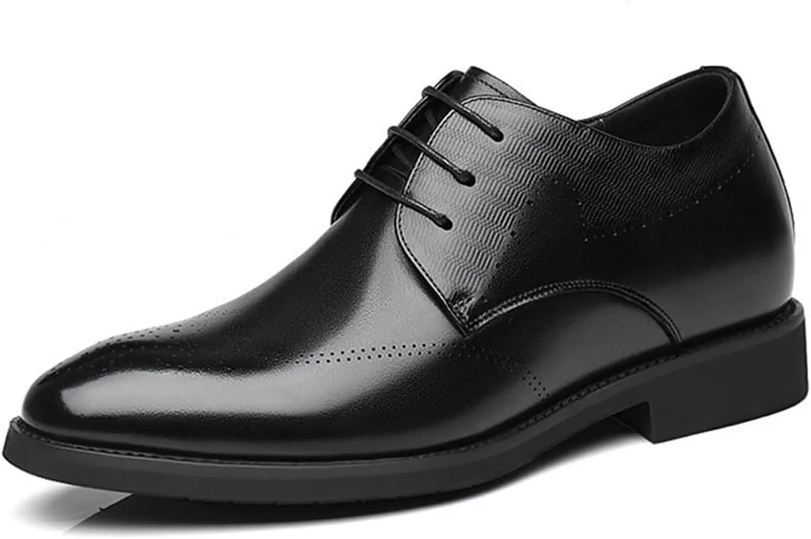 Men's Oxford Dress Elevator Shoes Classic Lace Up Modern Business Wedding Shoes for Formal Occasions