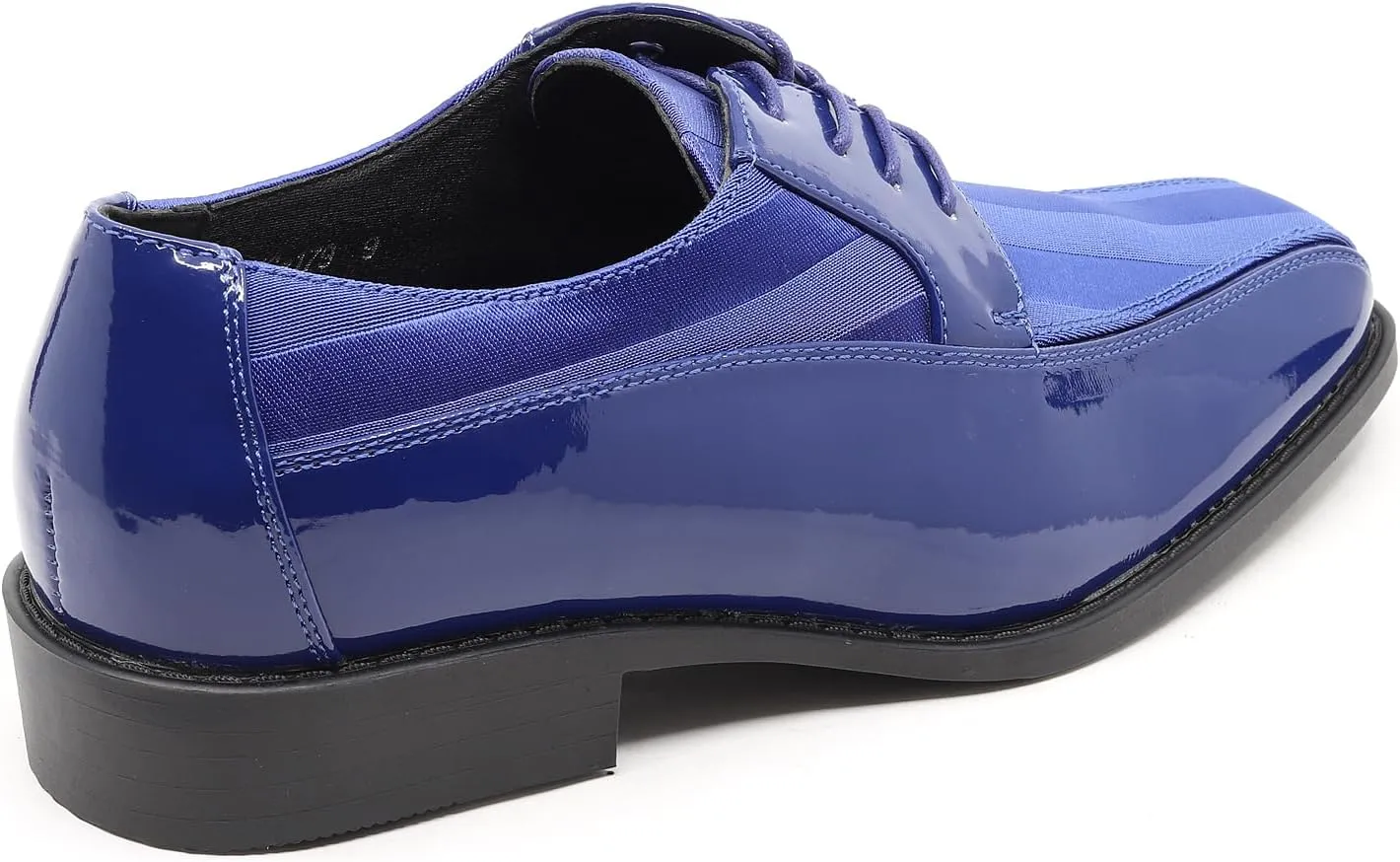Men's Oxford Lace up Striped Satin Patent Tuxedo Dress Shoes MC-179