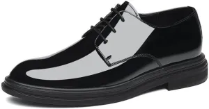 Mens Patent Leather Dress Shoes  Formal Business Oxford, Non-Slip Men's Elevator Shoes 2" Taller Business