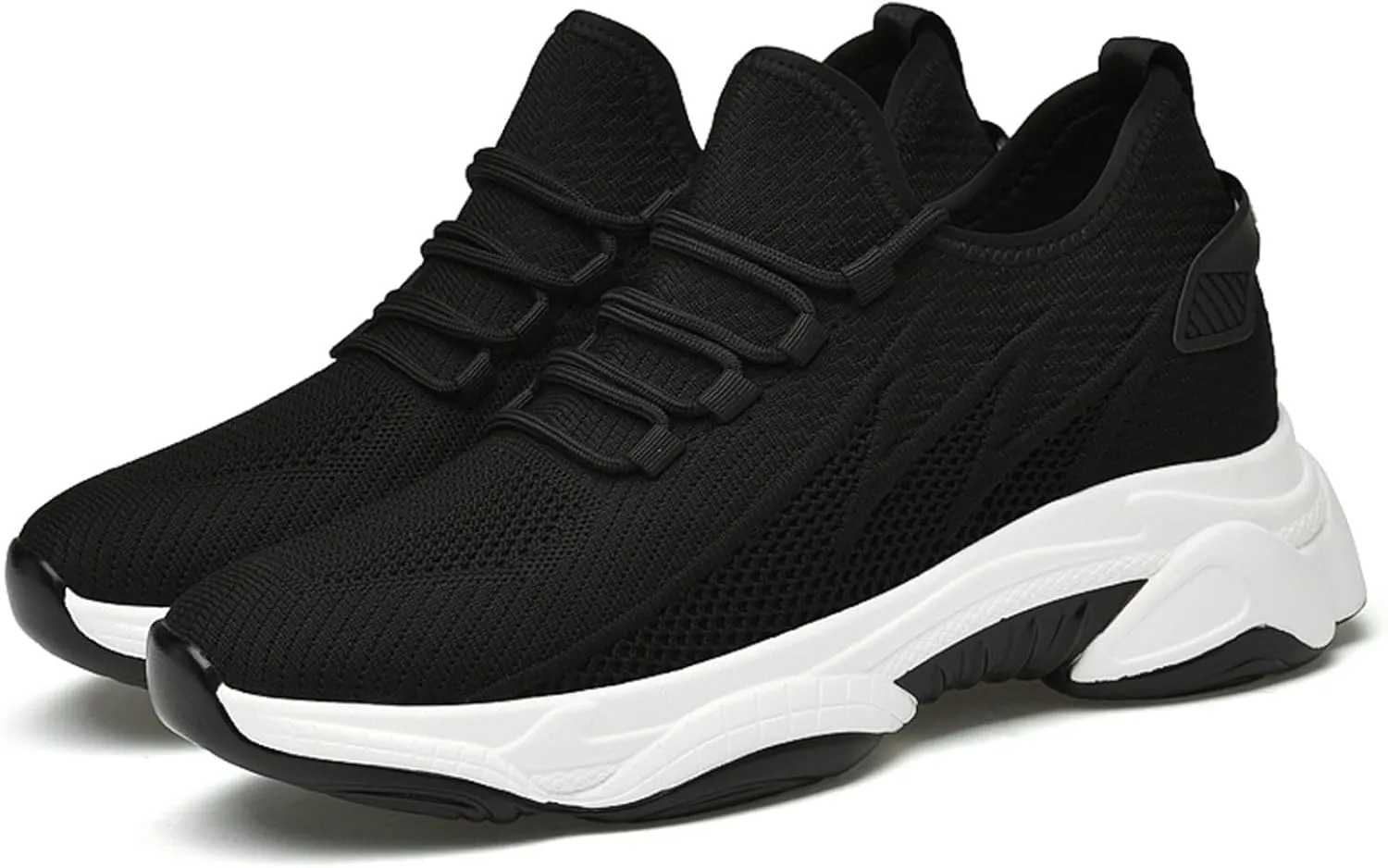 Mens Slip On Sneakers Non Slip Walking Shoes Lightweight Athletic Shoes Casual Running Shoe Increase Height 6/8/10CM