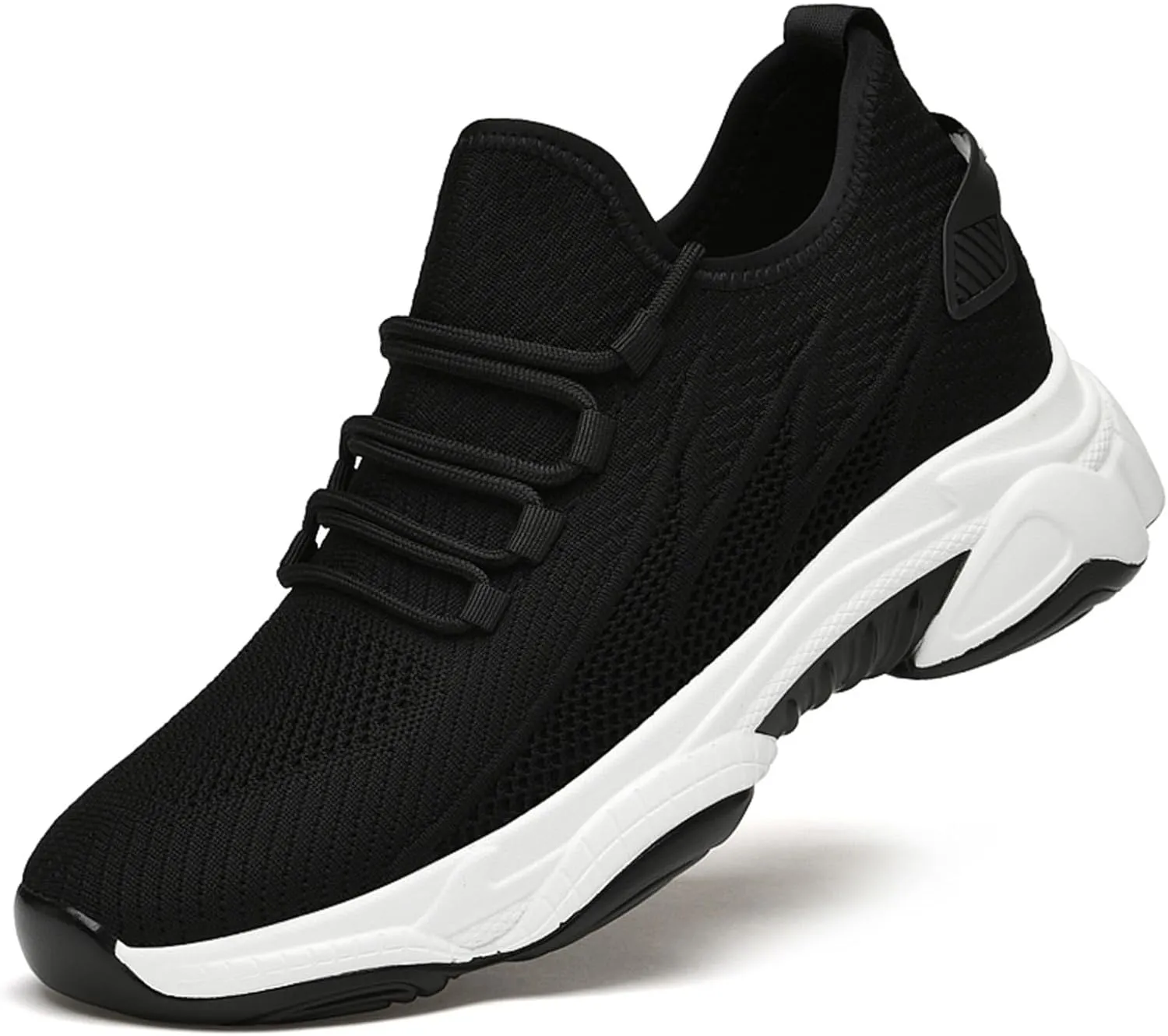 Mens Slip On Sneakers Non Slip Walking Shoes Lightweight Athletic Shoes Casual Running Shoe Increase Height 6/8/10CM