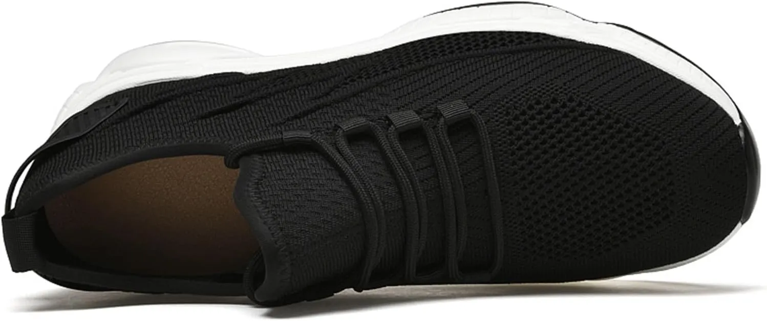 Mens Slip On Sneakers Non Slip Walking Shoes Lightweight Athletic Shoes Casual Running Shoe Increase Height 6/8/10CM