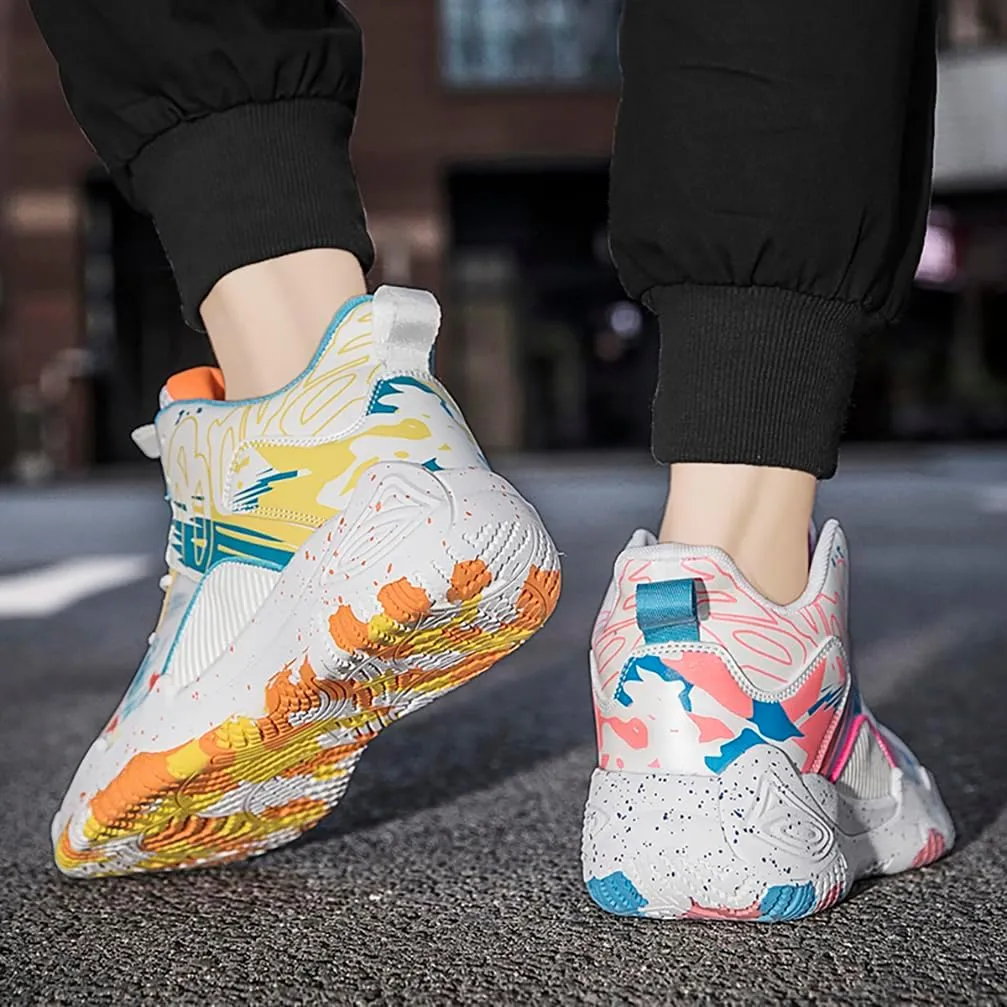 Men's Women's Basketball Shoes High Top Ultra-Light Fashion Anti Slip Breathable Sneakers