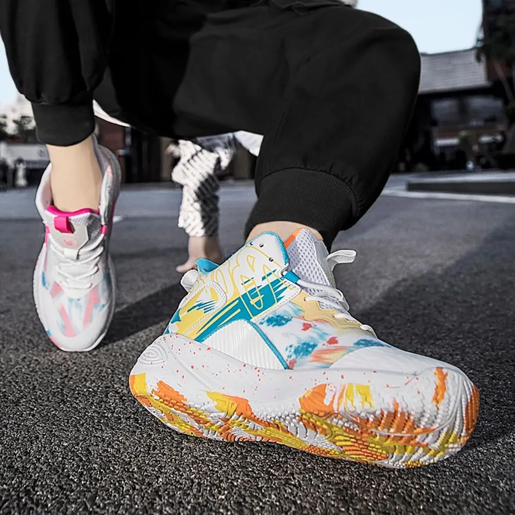 Men's Women's Basketball Shoes High Top Ultra-Light Fashion Anti Slip Breathable Sneakers