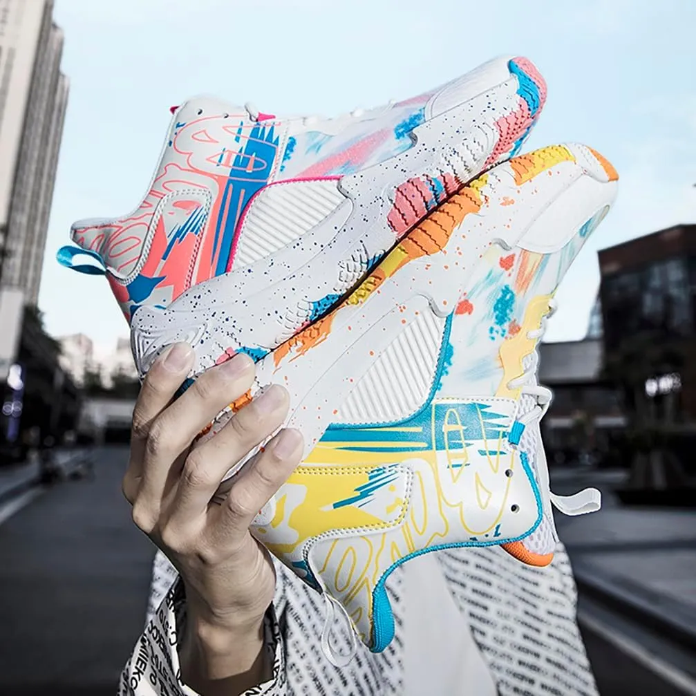 Men's Women's Basketball Shoes High Top Ultra-Light Fashion Anti Slip Breathable Sneakers