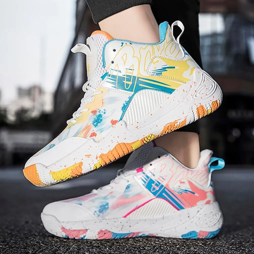 Men's Women's Basketball Shoes High Top Ultra-Light Fashion Anti Slip Breathable Sneakers