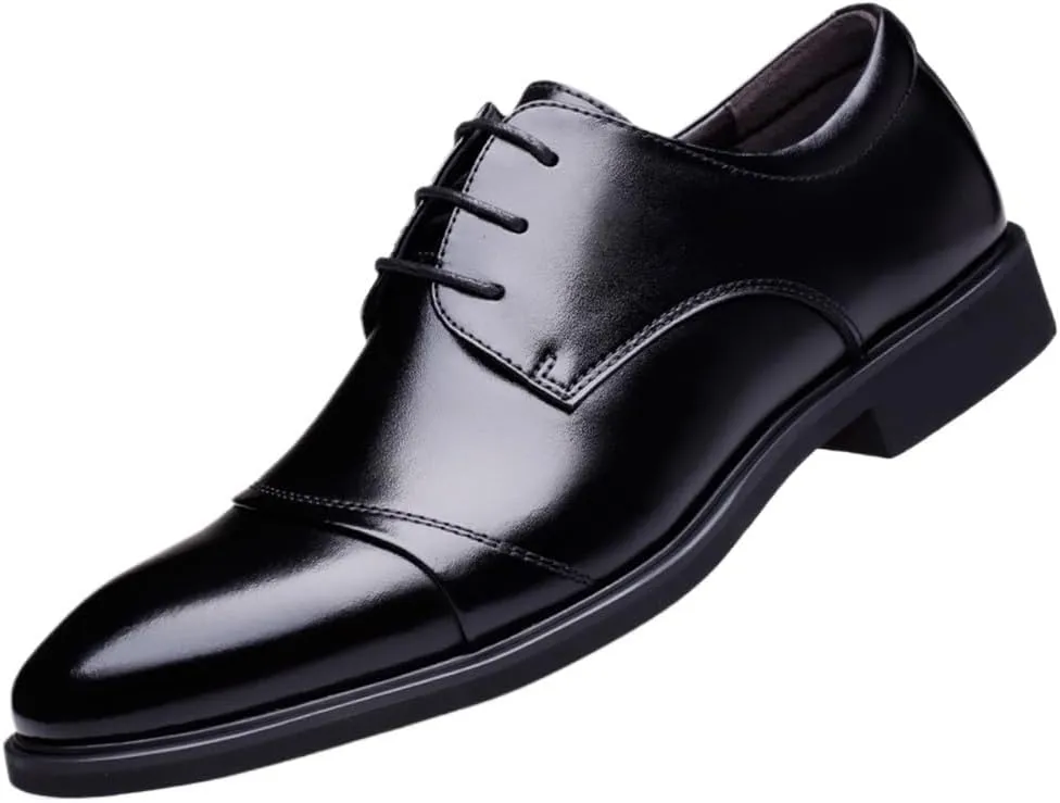 Outdoor Oxford Dress Shoes for Men Genuine Leather Men Formal Elevator Shoes Wedding Business Height Increase Lift Shoes Invisible Summer Hollow Wedding