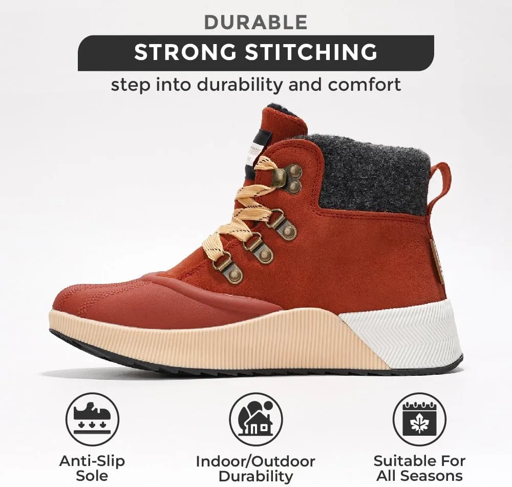 Project Cloud Waterproof Snow Boots for Women - Memory Foam Insole Non-Slip Womens Snow Boots & Winter Shoes with Shoe Lace - Lightweight Indoor Outdoor Shoes