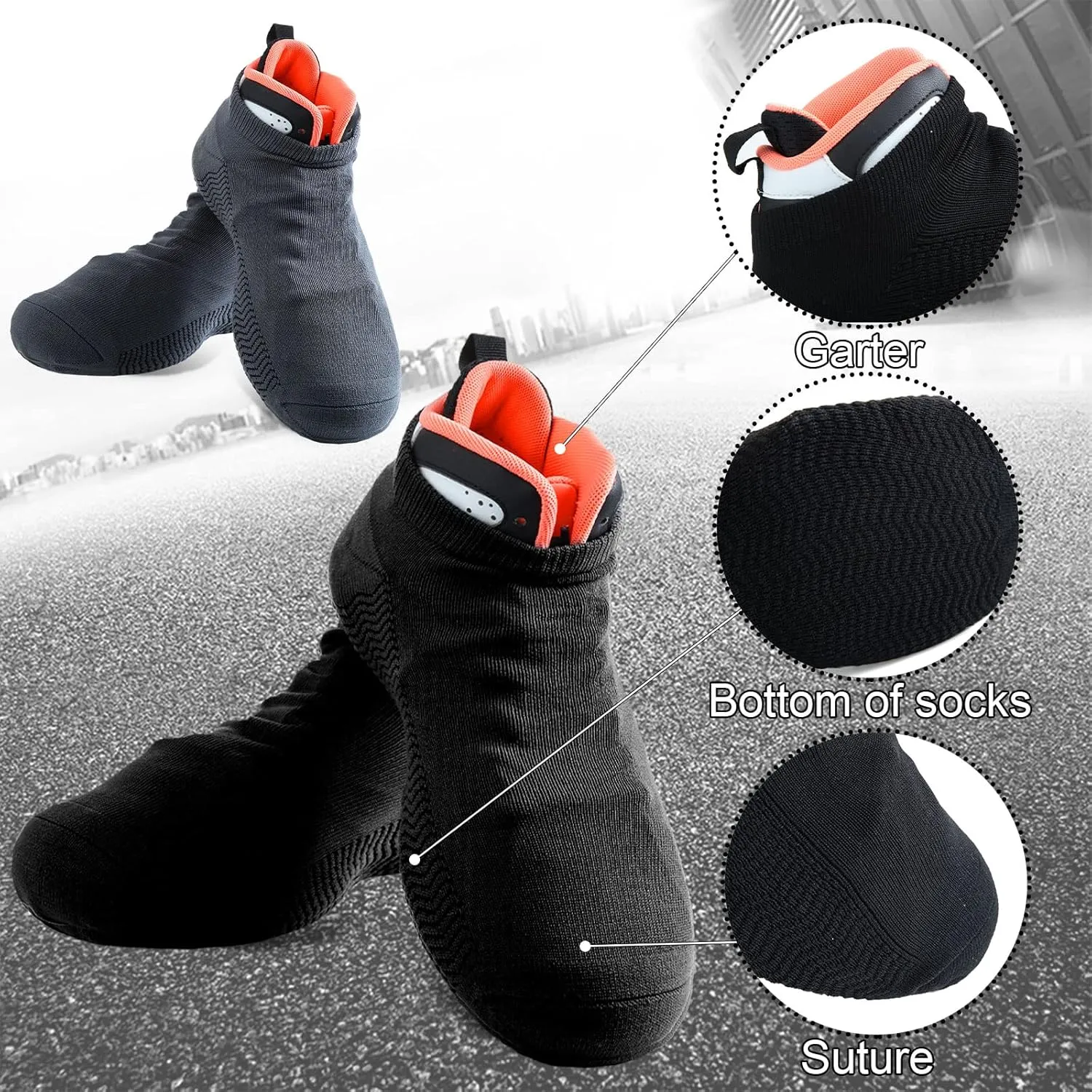 SATINIOR 4 Pairs Dance Shoe Socks over Sneaker for Smooth Floors Dance Protect Knees Shoe Sliders Ballet Dancer Turning Socks