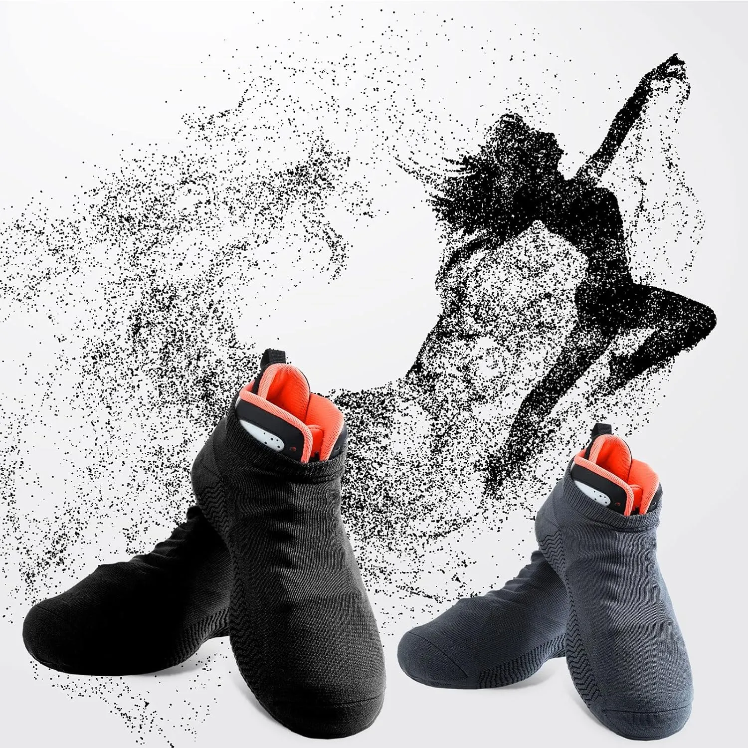 SATINIOR 4 Pairs Dance Shoe Socks over Sneaker for Smooth Floors Dance Protect Knees Shoe Sliders Ballet Dancer Turning Socks