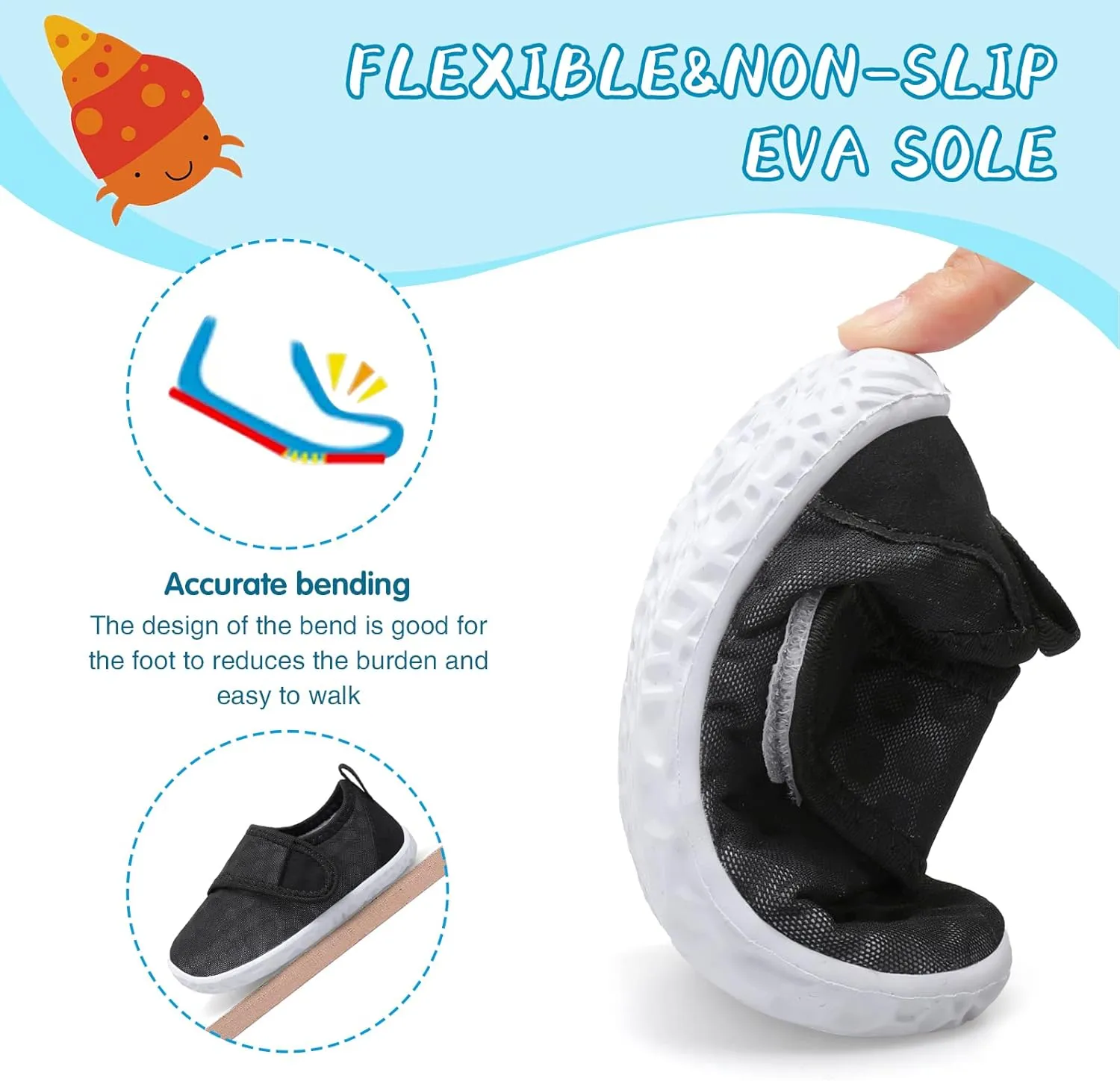 shopUAL Toddler Water Shoes Kids Girls Boys Beach Aqua Socks Skin Barefoot Walking Water Shoes Quick Dry Non-Slip Breathable Swim Pool Surf