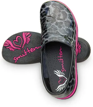 Smitten Women's Women Faux Patent Leather Clog Medical Shoe -Heartthrob