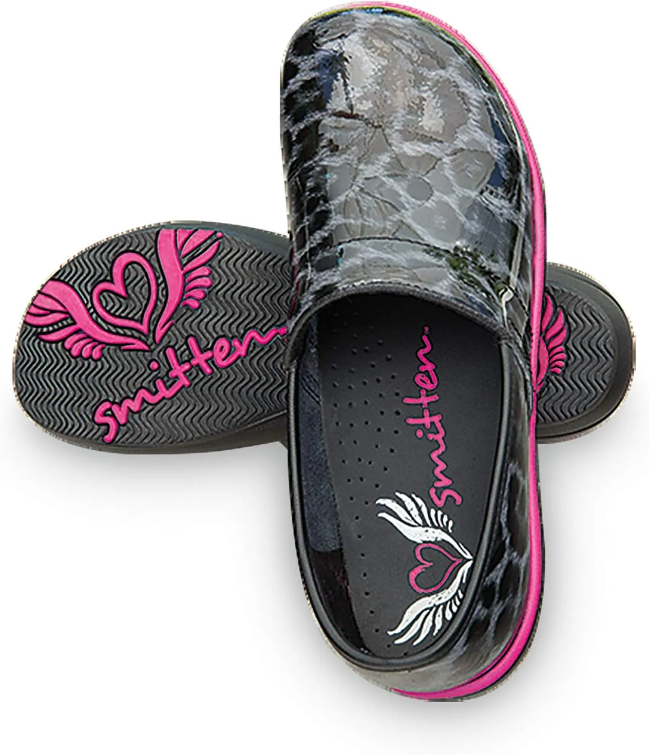 Smitten Women's Women Faux Patent Leather Clog Medical Shoe -Heartthrob