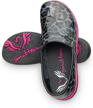 Smitten Women's Women Faux Patent Leather Clog Medical Shoe -Heartthrob