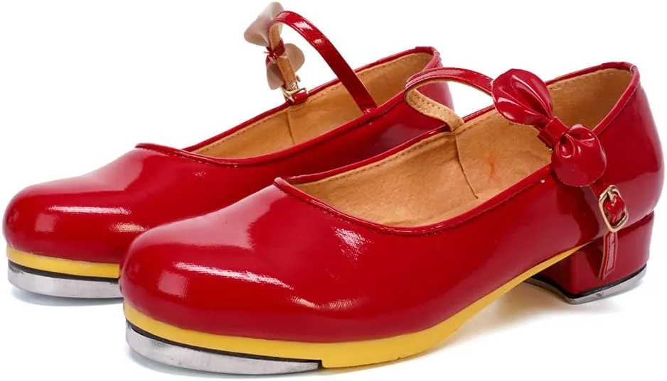 SWDZM Women's & Girl's Jazz Tap Dance Shoes Tap-Flex Patent Leather Tap Shoe,WX-208