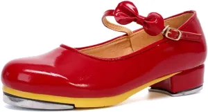 SWDZM Women's & Girl's Jazz Tap Dance Shoes Tap-Flex Patent Leather Tap Shoe,WX-208