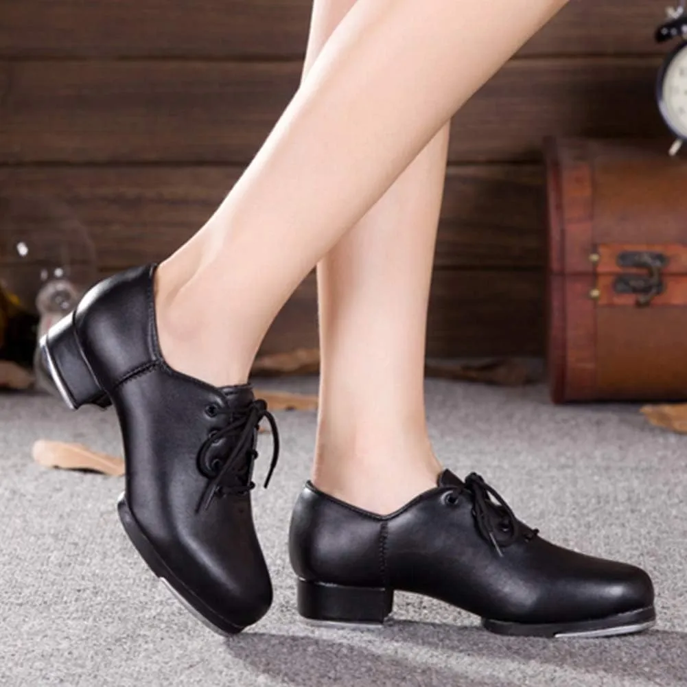 SWDZM Women's & Men's & Kid's Jazz Tap Dance Shoes Tap-Flex Patent Leather Tap Shoe,WX-Tap