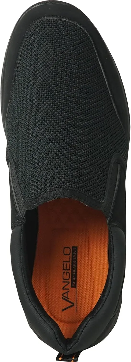 VANGELO Professional Slip Resistant Men Work Sneaker Shoe for Food Service Health Care Nurse Nick and Jimmy Black