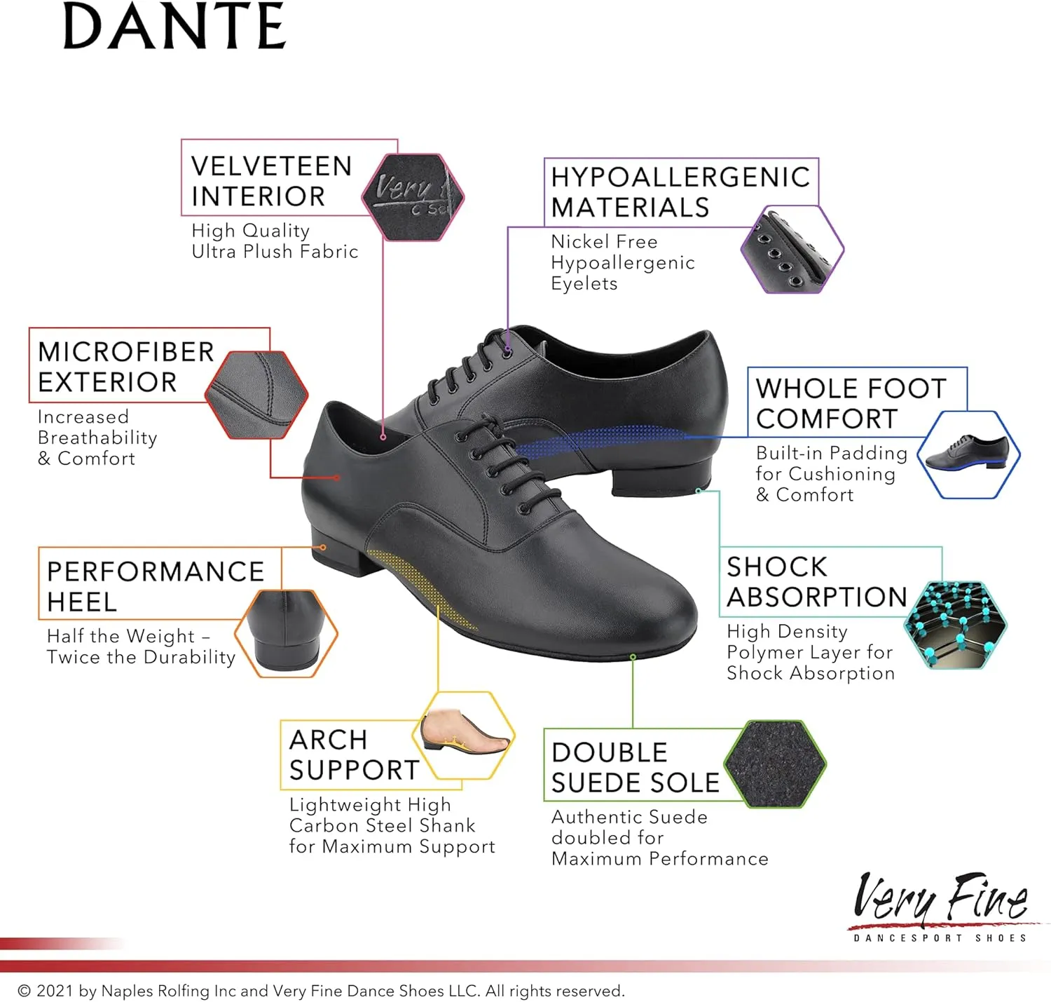 Very Fine Men's Dante Ballroom Salsa Tango Waltz Latin Smooth Swing Dance Shoe