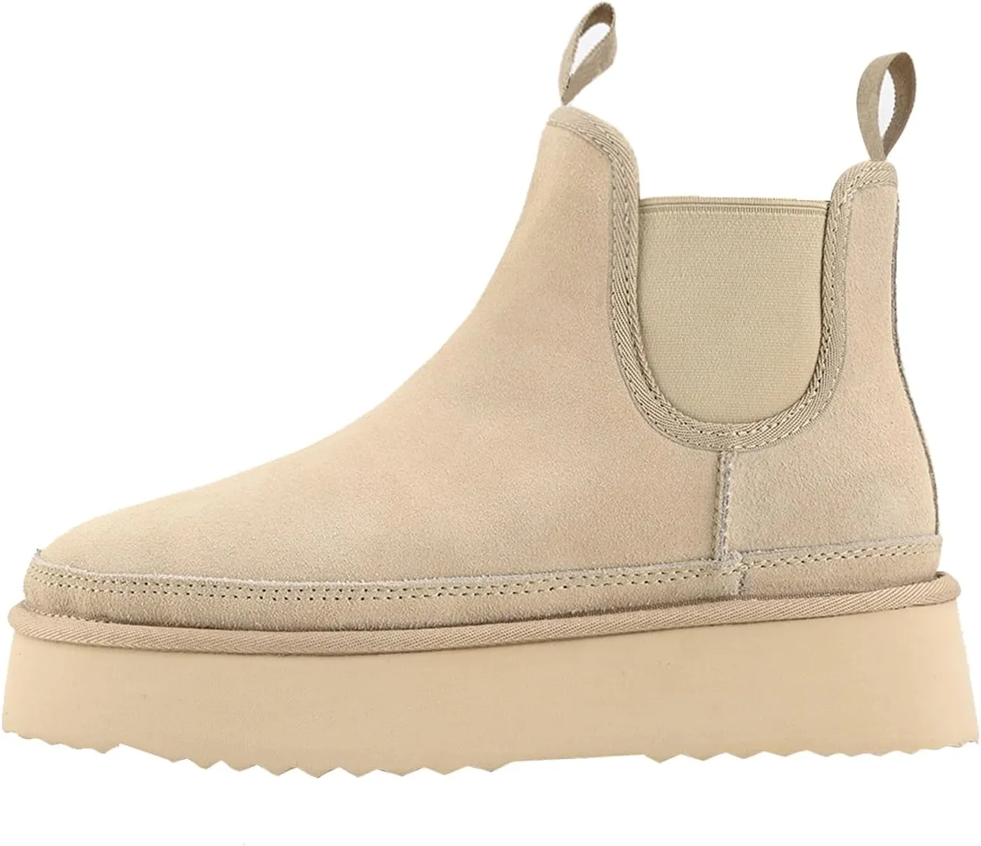 Women's Mini Snow Boots Platform Chelsea Winter Warm Faux Fur Lined Suede Indoor Outdoor Anti-Slip Classic Comfortable Flat Ankle Bootie