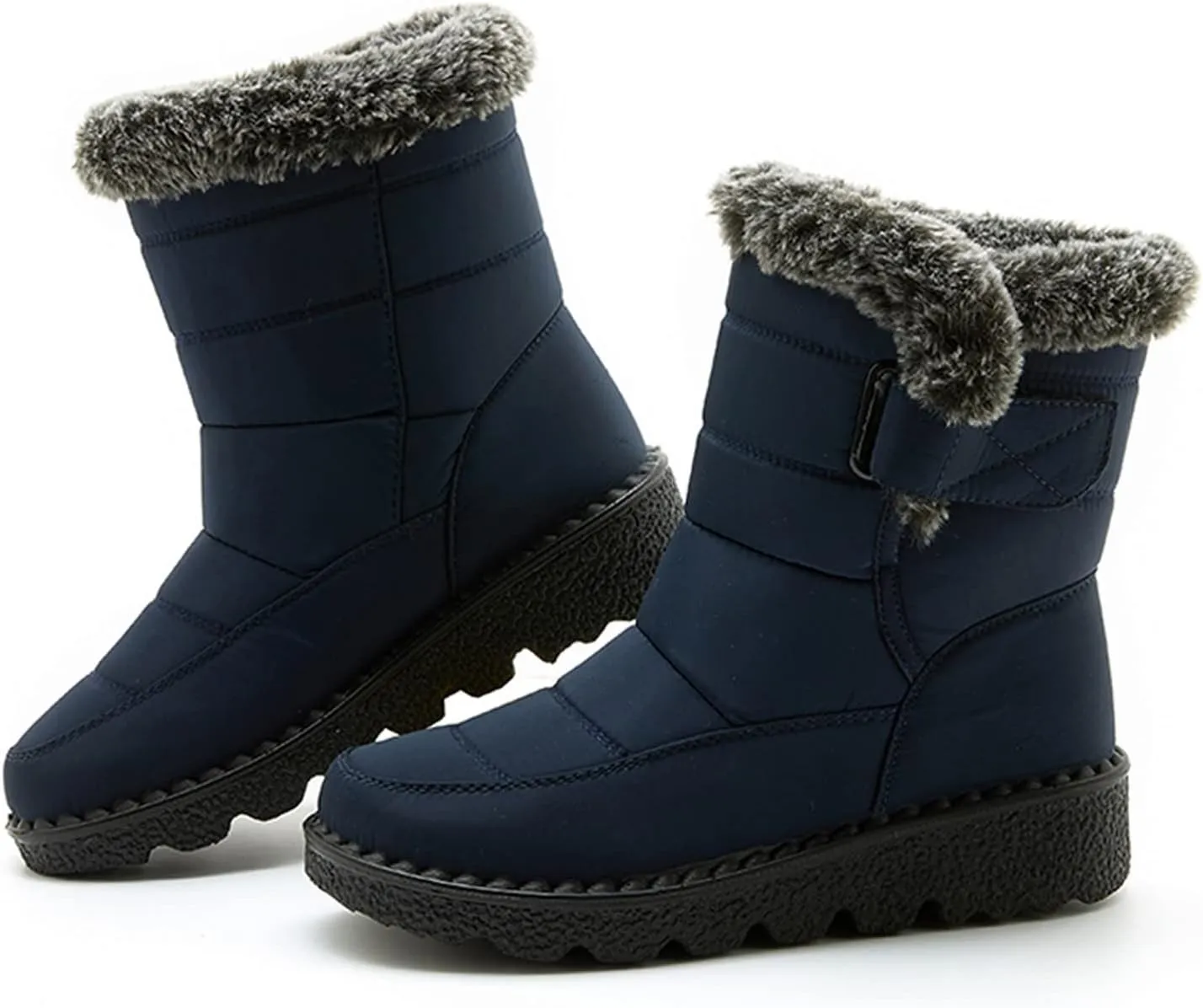 Womens Snow Boots Winter Warm Ankle Boots Fur Lined Winter Boots Comfortable Short Boots Slip On Waterproof Ski Boots