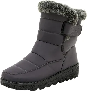Womens Snow Boots Winter Warm Ankle Boots Fur Lined Winter Boots Comfortable Short Boots Slip On Waterproof Ski Boots