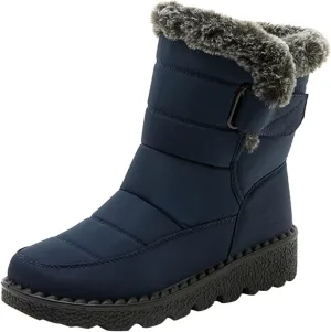 Womens Snow Boots Winter Warm Ankle Boots Fur Lined Winter Boots Comfortable Short Boots Slip On Waterproof Ski Boots