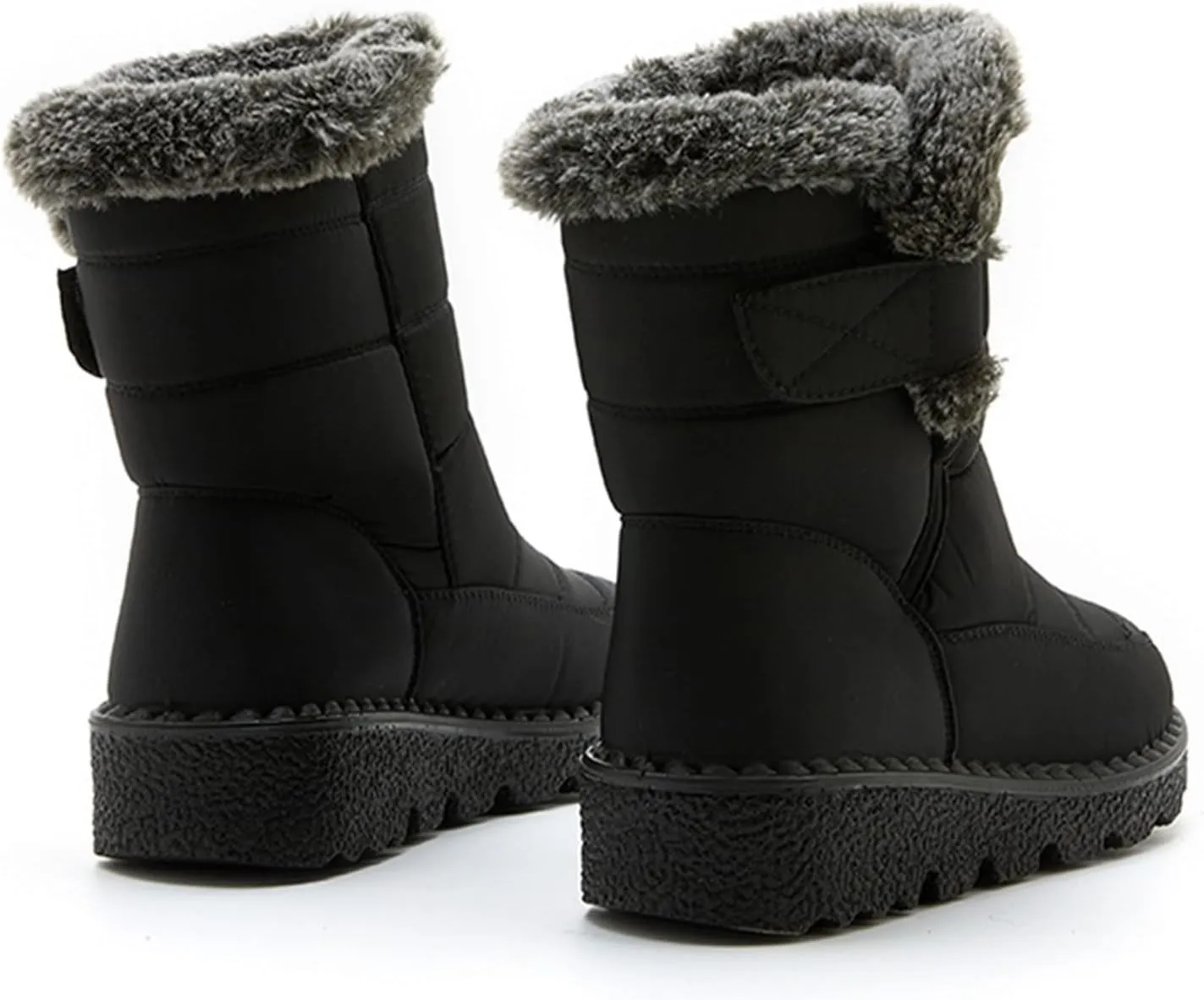Womens Snow Boots Winter Warm Ankle Boots Fur Lined Winter Boots Comfortable Short Boots Slip On Waterproof Ski Boots