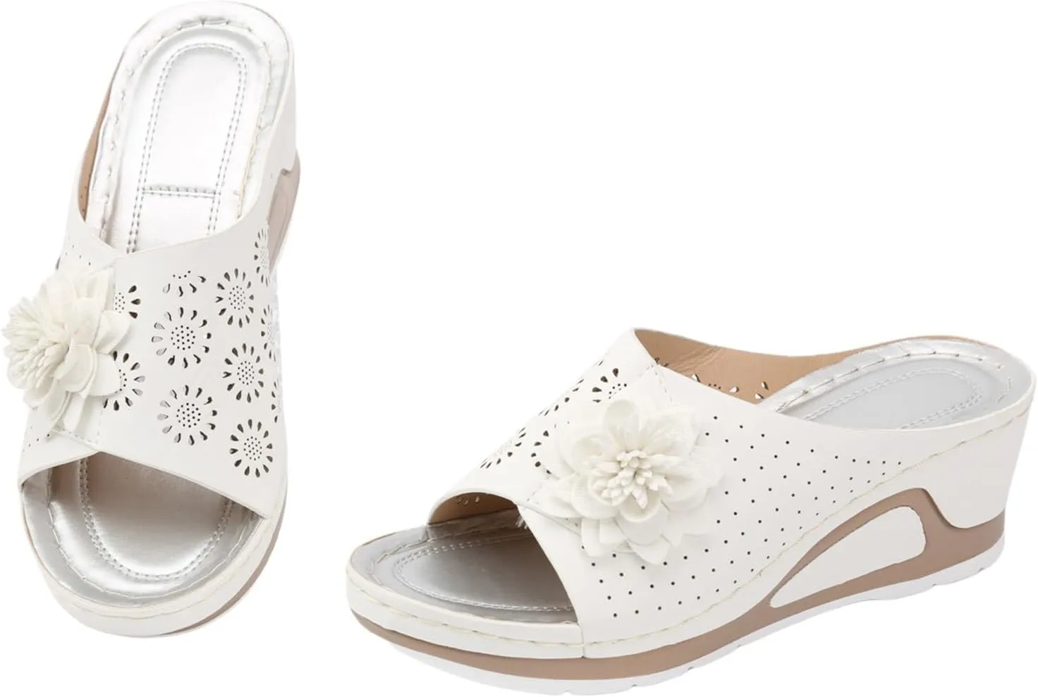 Womens Summer Sandals Open Toe Boho Wedge Slides Slide on Platform Sandal Dress High Heels Beach Slippers Shoes
