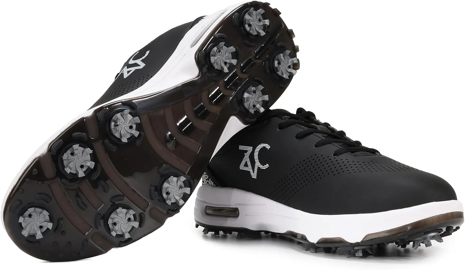 ZVC Golf Shoes Men with Spikes Non-Slip Water-Resistant Lightweight Breathable Professional Spiked Footwear Outdoor