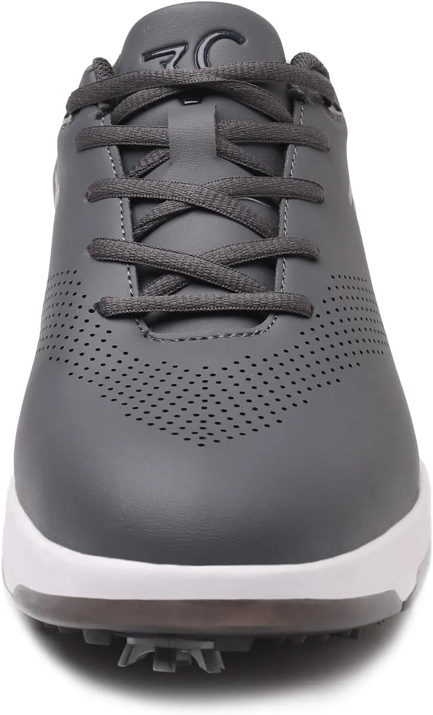 ZVC Golf Shoes Men with Spikes Non-Slip Water-Resistant Lightweight Breathable Professional Spiked Footwear Outdoor