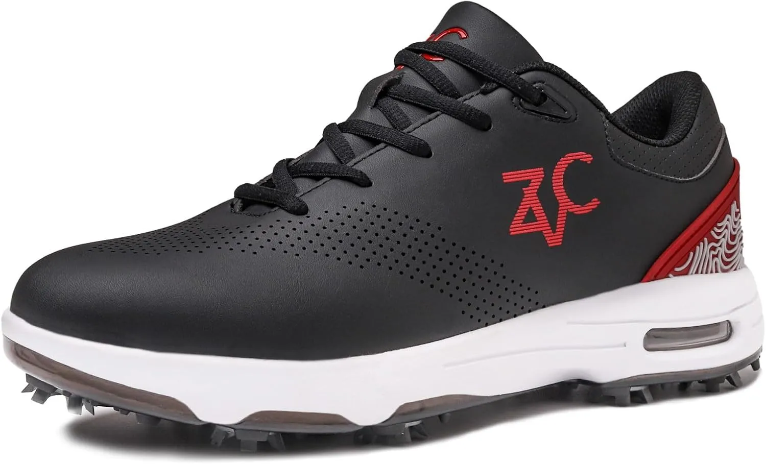 ZVC Golf Shoes Men with Spikes Non-Slip Water-Resistant Lightweight Breathable Professional Spiked Footwear Outdoor
