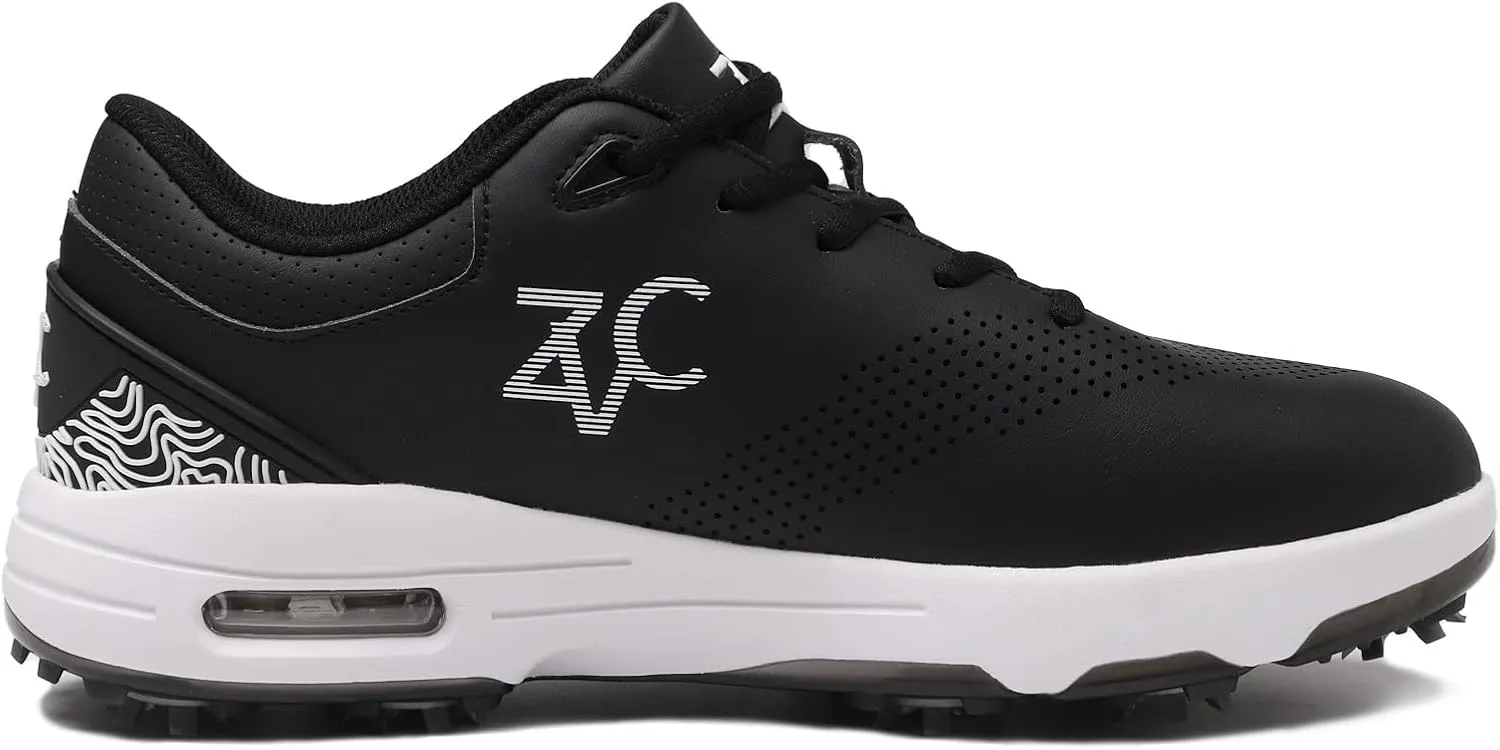ZVC Golf Shoes Men with Spikes Non-Slip Water-Resistant Lightweight Breathable Professional Spiked Footwear Outdoor