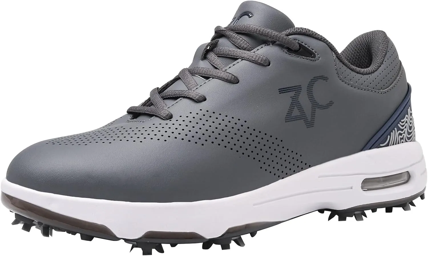 ZVC Golf Shoes Men with Spikes Non-Slip Water-Resistant Lightweight Breathable Professional Spiked Footwear Outdoor