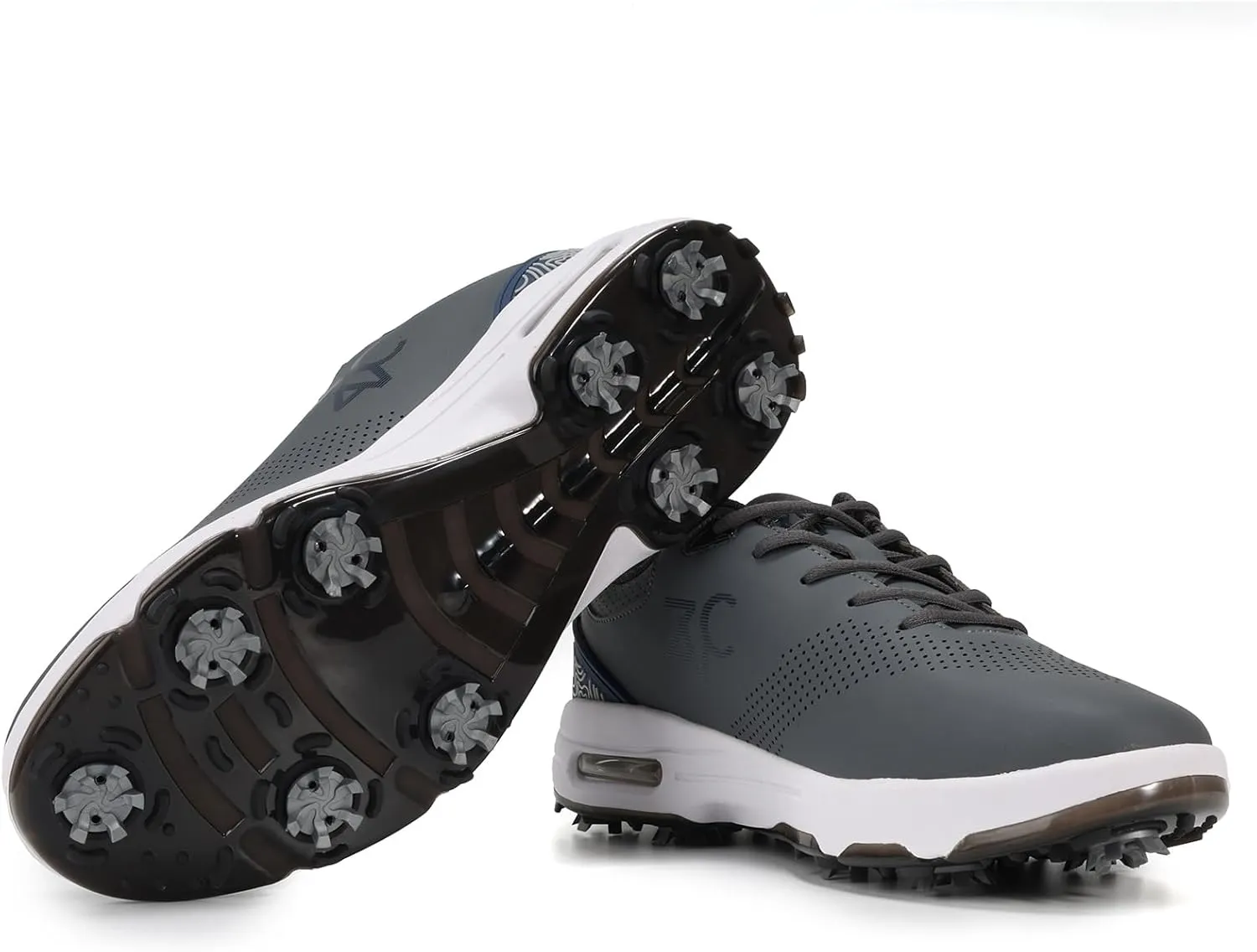 ZVC Golf Shoes Men with Spikes Non-Slip Water-Resistant Lightweight Breathable Professional Spiked Footwear Outdoor